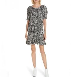 Joie Angeni Leopard Print Puff Sleeve Dress